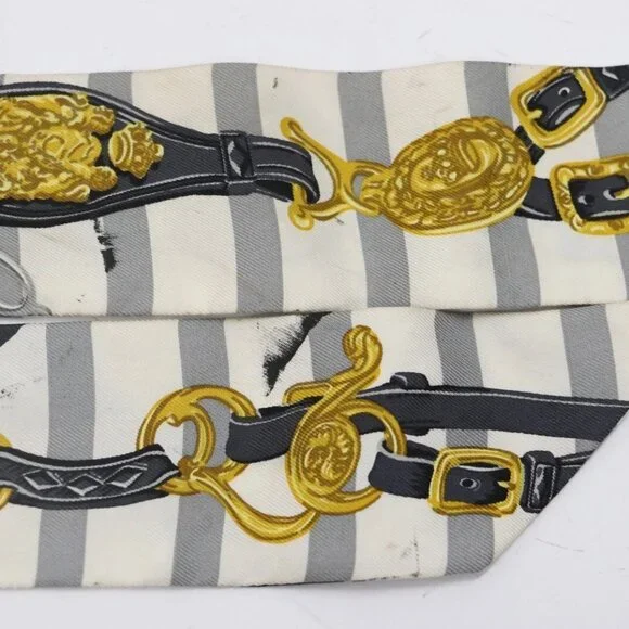 Hermes Brides de GALA Twilly Ceremonial White/Black/Grey